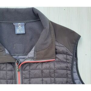 Little Donkey Andy Men's Black Quilted Stand-Up Collar Vest Zipped Pockets Large